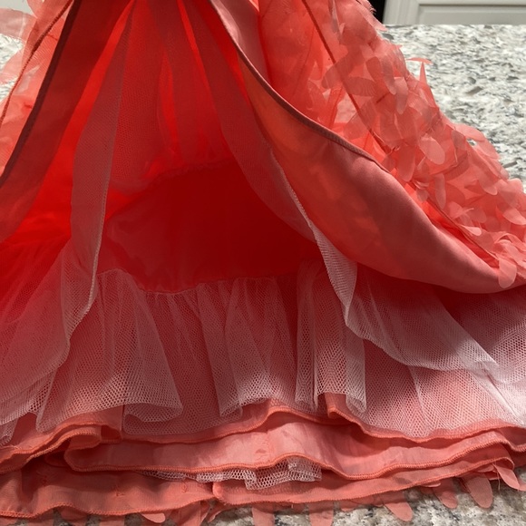 American Princess | formal coral party dress with built in tulle petticoat - Picture 9 of 16